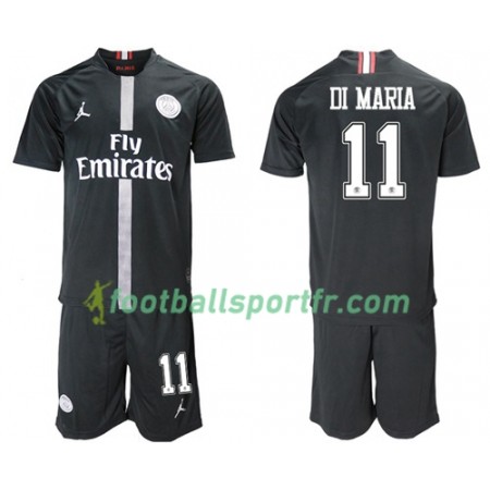 Tenue Paris Saint Germain Di Maria 11 Jordan Noir Enfant Troisieme 2018-2019 Maillot de Foot